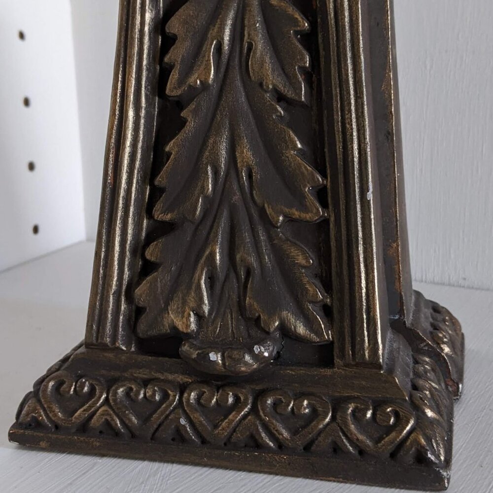 Neo-classical Carved Gold Gilt Acanthus Leaf Bookend Scones Vintage 5.25Hx4.75L